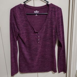 Hollister slim fit long Sleeve Henley shirt